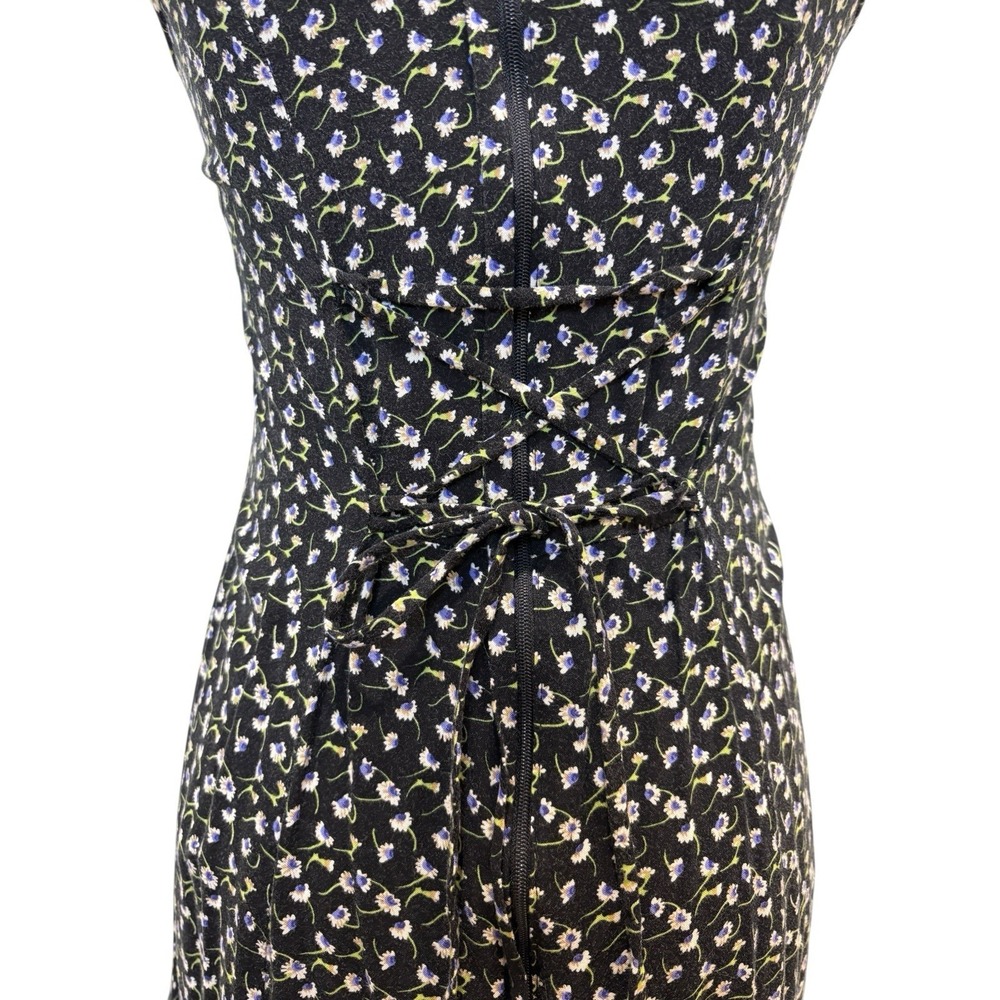 Vtg 90s Ditsy Floral Midi Dress Corset Back Sz 5/6 Boho Fairy Grunge Whimsigoth - Picture 6 of 8